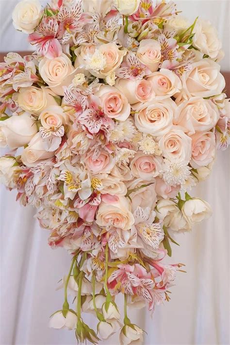 45 Gorgeous Cascading Wedding Bouquets Coral Bouquet Wedding