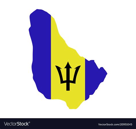 Barbados Map With Flag Royalty Free Vector Image