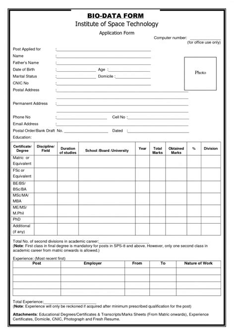 Formats to consider when making bio data forms. 11+ Biodata Form Templates - Word Excel Samples
