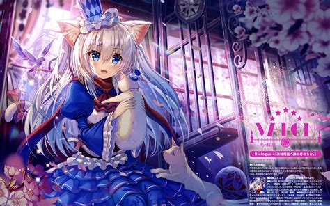 Download 2880x1800 Anime Cat Girl Animal Ears Loli Blue