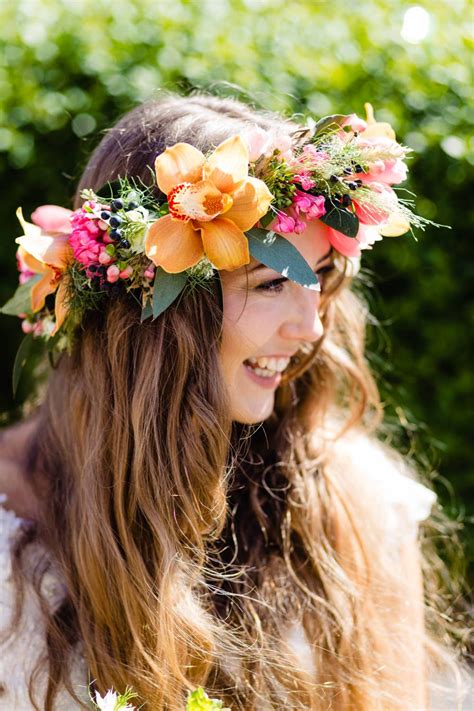 Flower Crown Bride Flower Crown Hairstyle Wedding Crown Farm Wedding