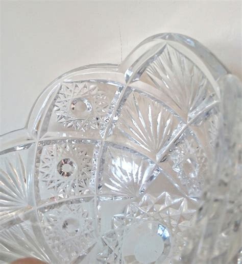 vintage clear glass fruit bowltrifle bowl heavy glass moulded glass crystal glass bowl dish