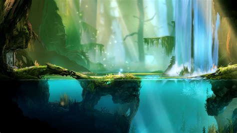 Anime Digital Art Video Games Water Trees Underwater Sunlight