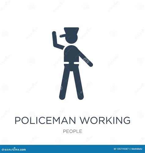 Policeman Working Icon In Trendy Design Style Policeman Working Icon