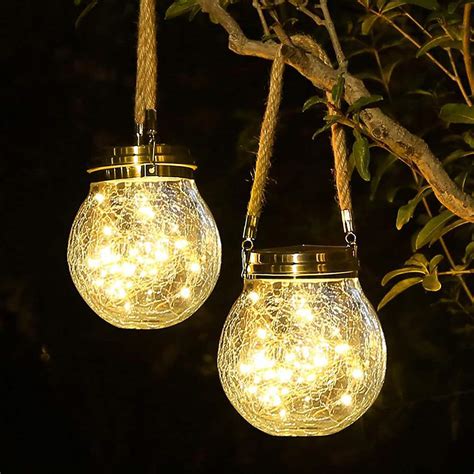 Outdoor Solar Light Glass Solar Hanging Lanterns For Garden Etsy