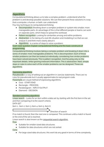 Gcse Computer Science Paper 2 Notes Ocr Teaching Resources