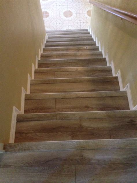 A stair tread is the horizontal portion of a set of stairs on which a person walks. Lumber Liquidators Laminate Stairs with moulding Delaware ...