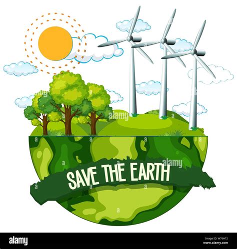 Save The Earth Poster Illustration Stock Vector Image And Art Alamy