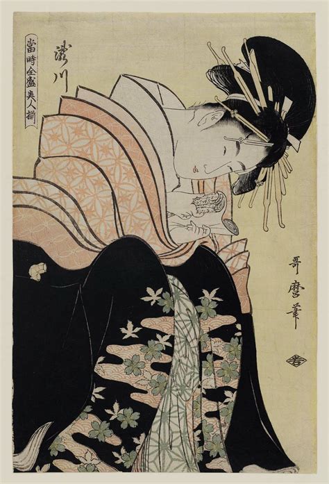 The painting may be purchased as wall art, home decor, apparel, phone cases, greeting cards, and more. 喜多川歌麿: Takigawa, from the series Array of Supreme Beauties ...