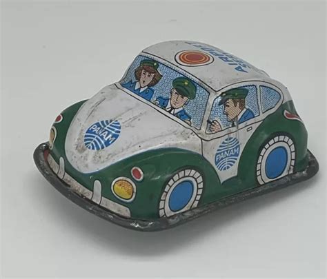 Japanese Vintage Tin Toy Car Vw Beetle Panam Airport Service 14x0