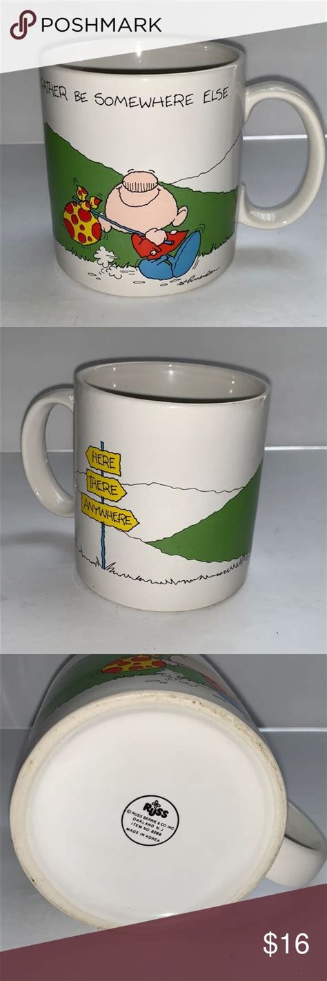 Russ Signed Id Rather Be Somewhere Else Mug Coffee And Tea