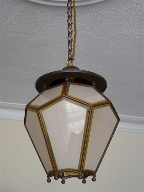 Original vaseline shade, copper ceiling light, rewired. Antiques Atlas - Arts And Crafts Copper Ceiling Light