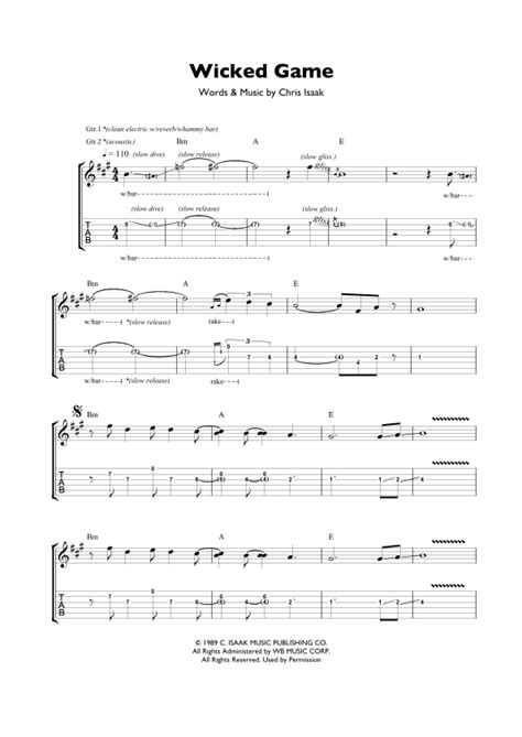 Wicked Game Arr Alpin Smart Transcription For Guitar Notation And