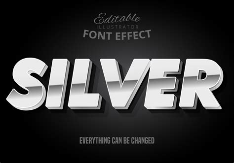 Silver Font Effect 693213 Vector Art At Vecteezy