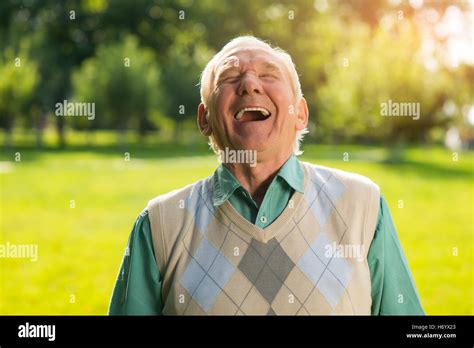 Elderly Man Laughing Stock Photo Alamy