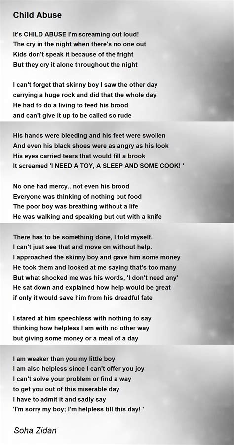 Child Abuse Child Abuse Poem By Soha Zidan