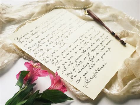 Handwritten Love Letter Custom Quote Calligraphy Old School Etsy