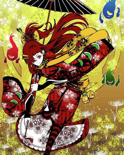 Japanese Anime Ninja Girl Modern Interior Art 1 Poster By Artmarketjapan