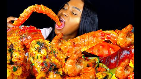 Asmr Mukbang Giant King Crab Seafood Boil Mukbang Spicy Seafood Boil Asmr Eating Asmr
