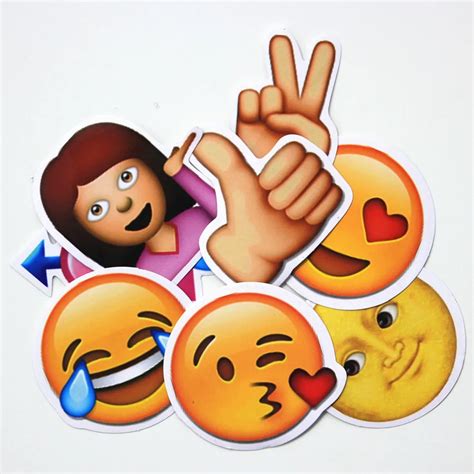 8pieces Big Emoji Stickers Large Face Hot Funny Sticker For Notebook