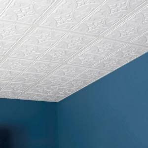 Some variations of ceiling tiles are held up with screws and rosettes. Genesis Antique 2 ft. x 2 ft. Lay-In Ceiling Panel-752-00 ...