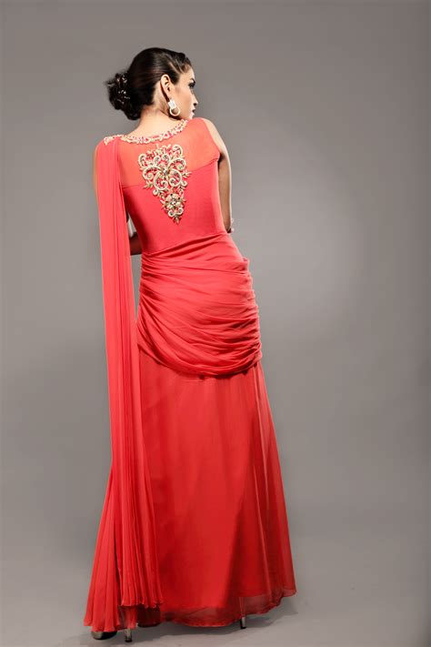 Buy Latest Stitched Designer Gown Saree Belt Ad Singh