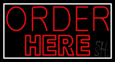 Double Stroke Red Order Here Led Neon Sign Order Here Neon Signs