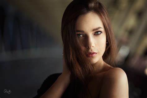 Women Auburn Hair Blue Eyes Face Depth Of Field Wallpaper Girls