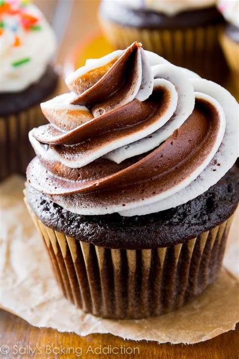 Classic Chocolate Cupcakes With Vanilla Frosting Sallys Baking Addiction