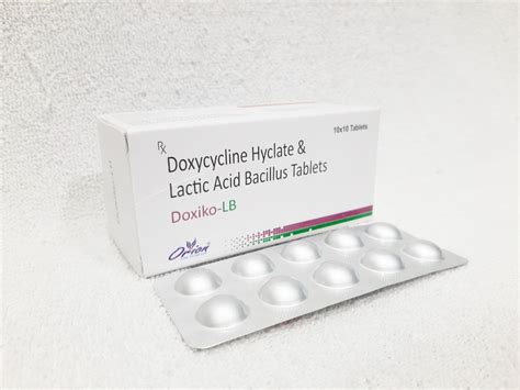 Doxiko Lb Tab Doxycycline Hyclate 100mg And Lactic Acid Bacillus 60