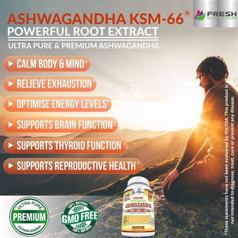 Ashwagandha Ksm 66 1200mg Pure And Potent Root Extract Wblack Pepper