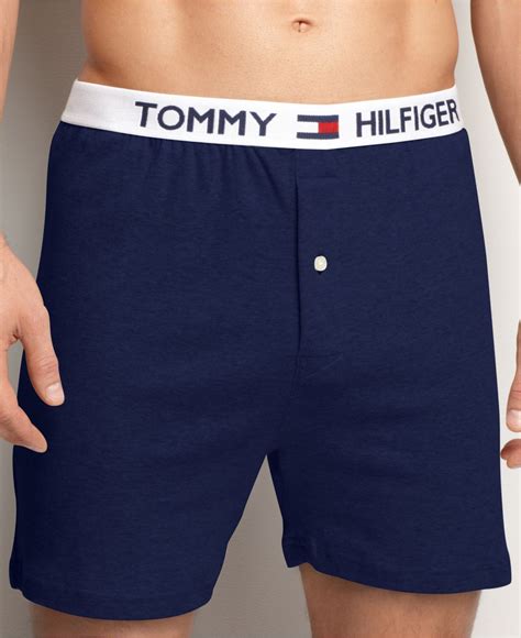 Tommy Hilfiger Men S Underwear Athletic Knit Boxer In Blue For Men