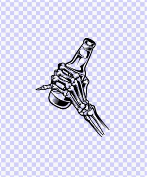 Bottle Drinking Skeleton Hand Svg Instant Digital Download Etsy