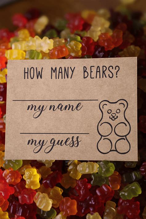 Guess How Many Gummy Bears Game Baby Shower Games Etsy Baby