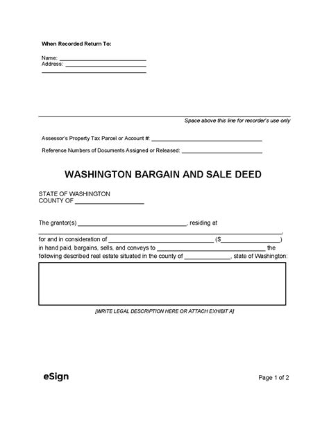 Bargain And Sale Deed Washington Elate Blogger Photogallery