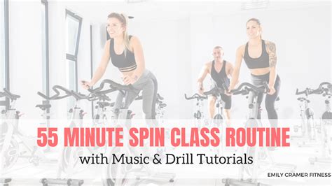 55 minute spin class with music and drill tutorials