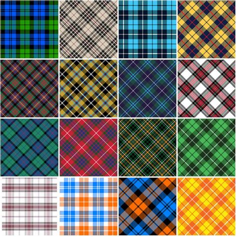 Tartan Plaid Pattern Print Fabric Texture Seamless Check Vector