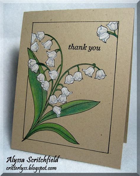 Scrapbook Paper Lily Of The Valley Lily Of The Valley Thank You Card