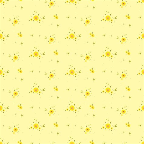 Seamless Floral Pattern Background In Small Yellow Flowers On A Yellow Background For Textiles