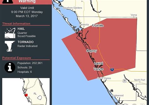 Tornado Warning Issued For Sarasota County Your Observer