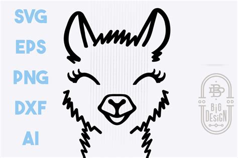 Cute Llama Face SVG Lama Head SVG Llama Illustration Svg SVGs Design Bundles