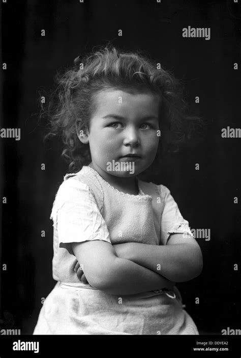 Portrait Serious Little Girl In Black And White Stock Photos And Images