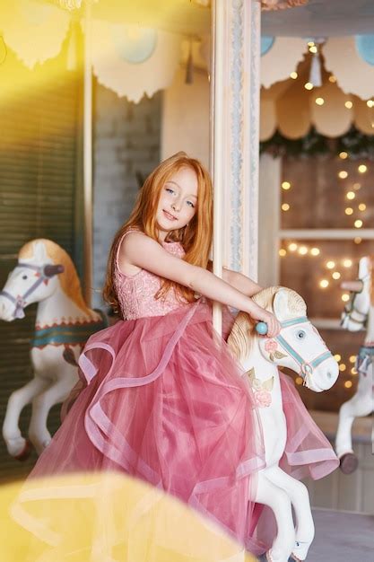 Premium Photo Beautiful Red Haired Girl With Long Hair And Blue Eyes