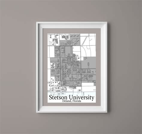 Colored Campus Map Of Stetson University And All Its Roads Etsy