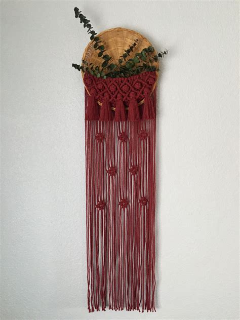 Hanging basket / Macrame wall hanging / Vintage basket / | Etsy | Macrame wall hanging, Hanging ...