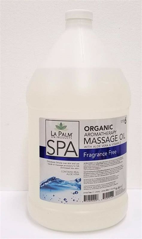 La Palm Spa Organic Aromatherapy Massage Oil Fragrance Free 1 Gallon