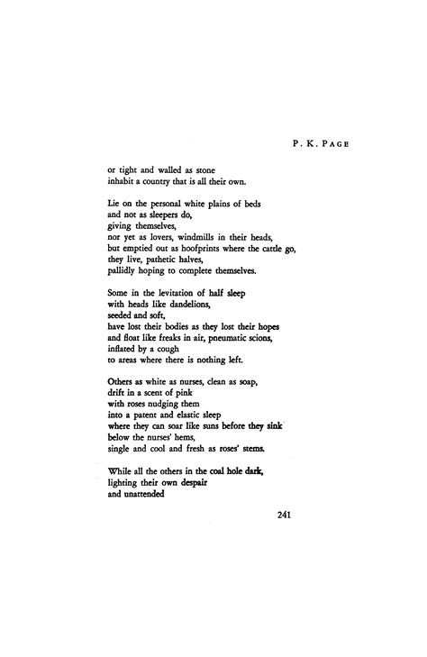 The Sick By P K Page Poetry Magazine