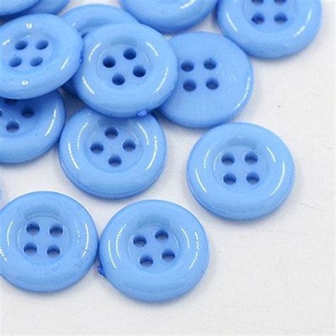 Blue Round Buttons 12mm Set Of 50 Acrylic Button154 Etsy Round
