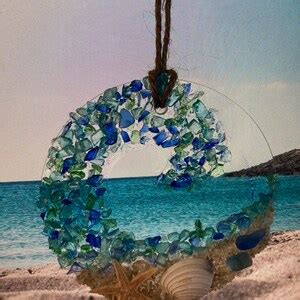 Sea Glass Suncatcher Ocean Wave Beach Ornament Beach Lover Etsy