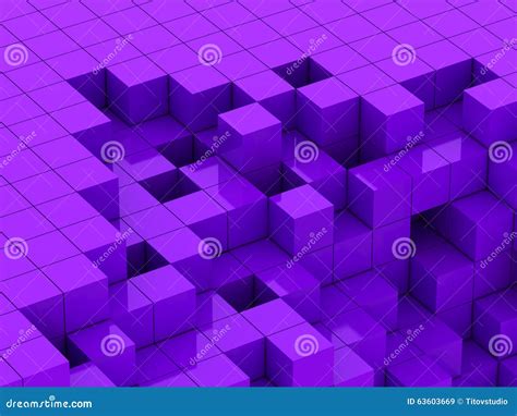 3d Illustration Of Purple Cubes Stock Illustration Illustration Of